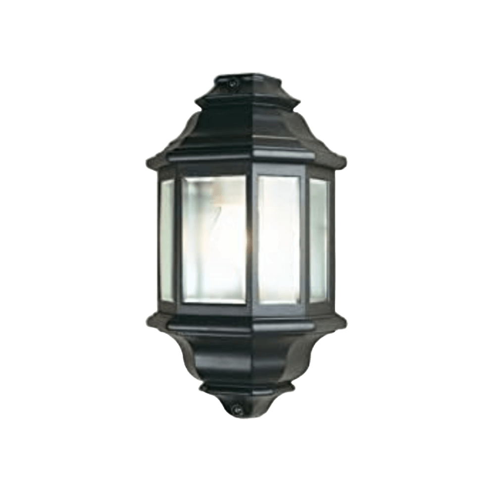 Lampada Applique in Basso Colore Nero per Esterno Linea Mini Esagonale