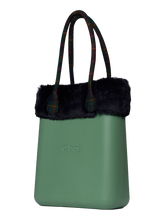 Carica l&#39;immagine nel visualizzatore di Gallery, O Bag Borsa donna a mano shopping rettangolare verde con manici scozzesi
